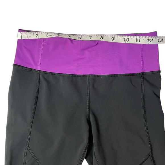 Lululemon Black Pink Tights w/Ruffle Surrounded Reflective Detail - Sz 6 - Picture 11 of 15